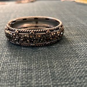 Brighton hinged bangle with raised pave crystals